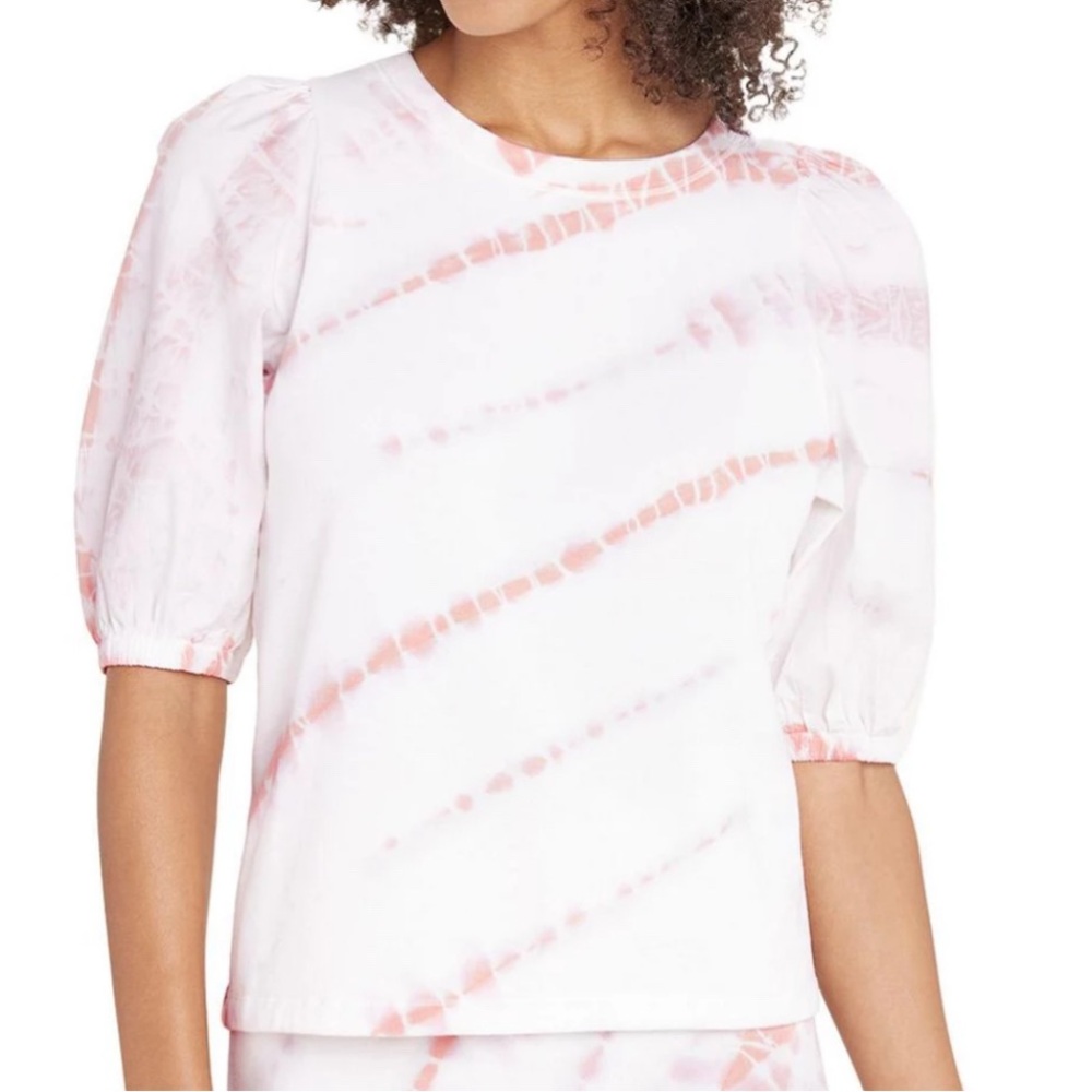 Splendid Pink and White Tie-Dye Top